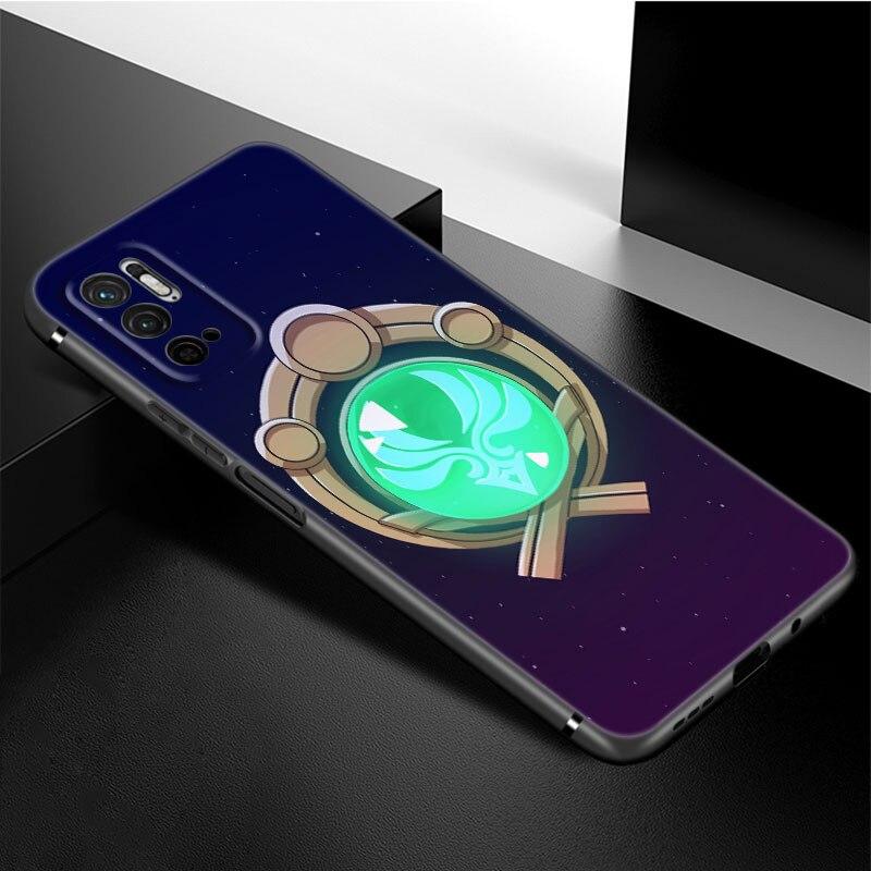 Genshin Impact Logo Phone Case For Xiaomi Redmi Note 11 10 9 8 Pro 11T 5G 10T 10S 9S 9T 9i 9C 9A 8T Soft TPU Black Cover Funda