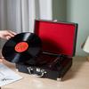 Otočný talíř Gramofon na vinylové desky Retro Ruční Fonograf Přenosný USB Bluetooth reproduktor Nový 350*255*120mm