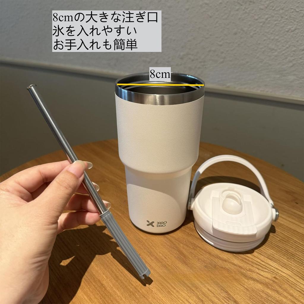 KONARO Tumbler, 600ml900ml, Large Capacity, with Straw, Lid, Vacuum Insulated, Keeps Hot or Cold, Stainless Steel Bottle, Wide Mouth, Direct