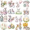 60Pcs Cute Easter Bunny Stickers, Cartoon Aesthetic Waterproof Decals for iPad, Phone Case, Laptop, Journal DIY Decor