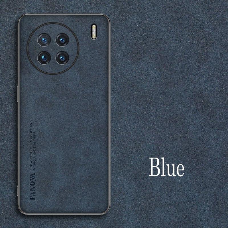 Luxury Sheepskin Leather Shockproof Silicone Case For Vivo X90 X90S X80 X70 X60 X60T X50 X30 Pro Plus Lite Phone Case Cover