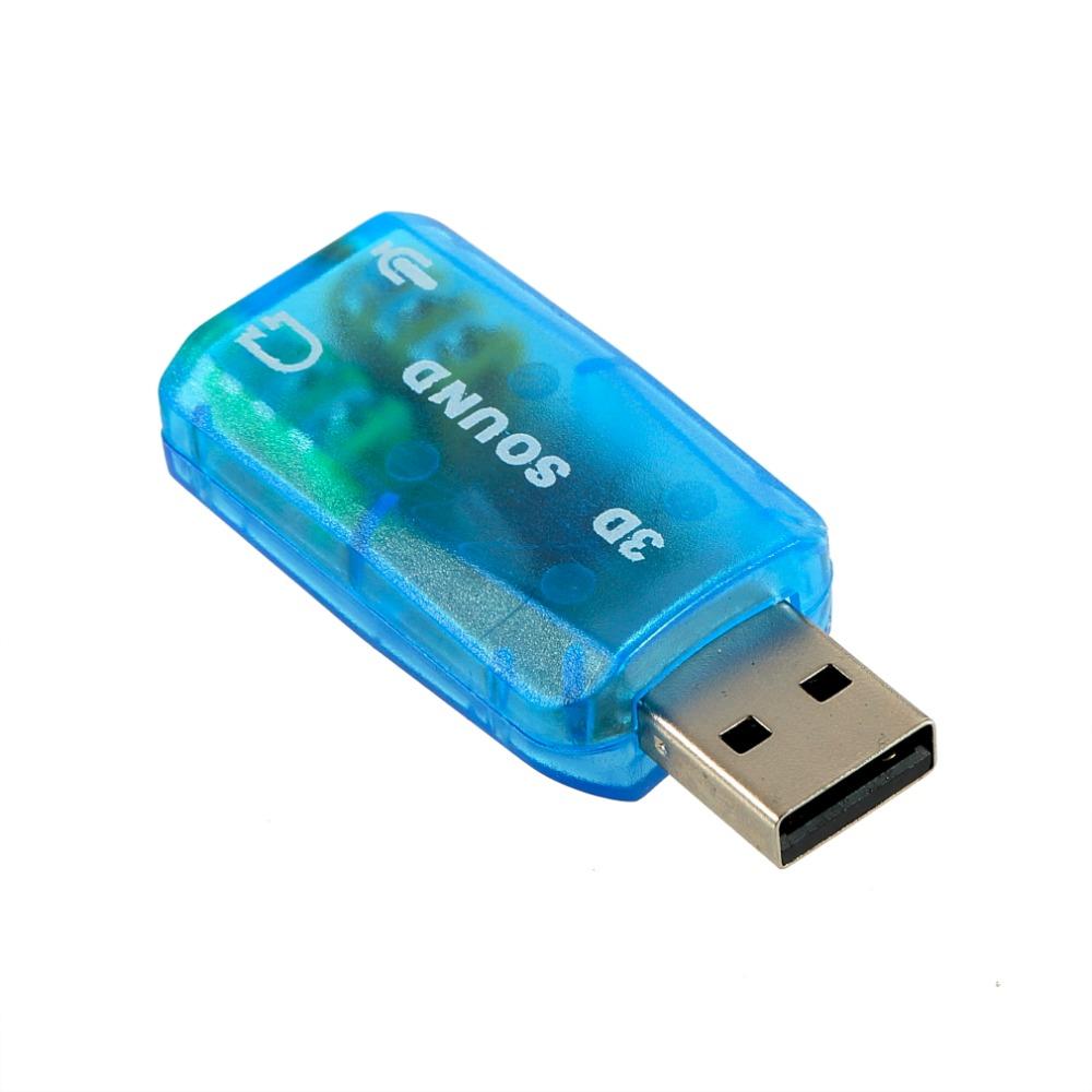 Mini External 3D USB Sound Card 5.1 Channel Audio Card Adapter 3.5mm Speaker Microphone Earphone Interface for PC Computer