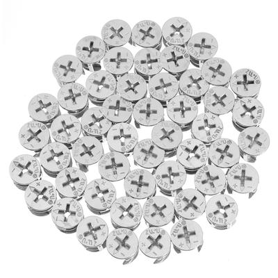 50Pcs 15Mm Cam Lock Furniture Connecting Screw Heavy Duty Iron Cabinet Fastener Drawer Dresser Panel Connector Fittings