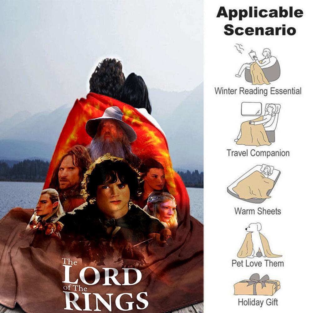 1pc The Lord of The Rings Flannel Blanket Soft Warm Throw for Home, Office, Travel, All-Season Cozy Bedding GiftL1268