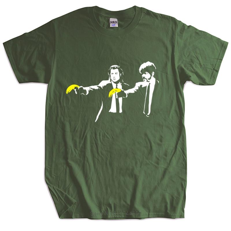 New t shirt black tops for Unisex Banksy Pulp Fiction Inspired TShirt  Cotton Banksey Graffiti Artist cotton tshirt for boys S