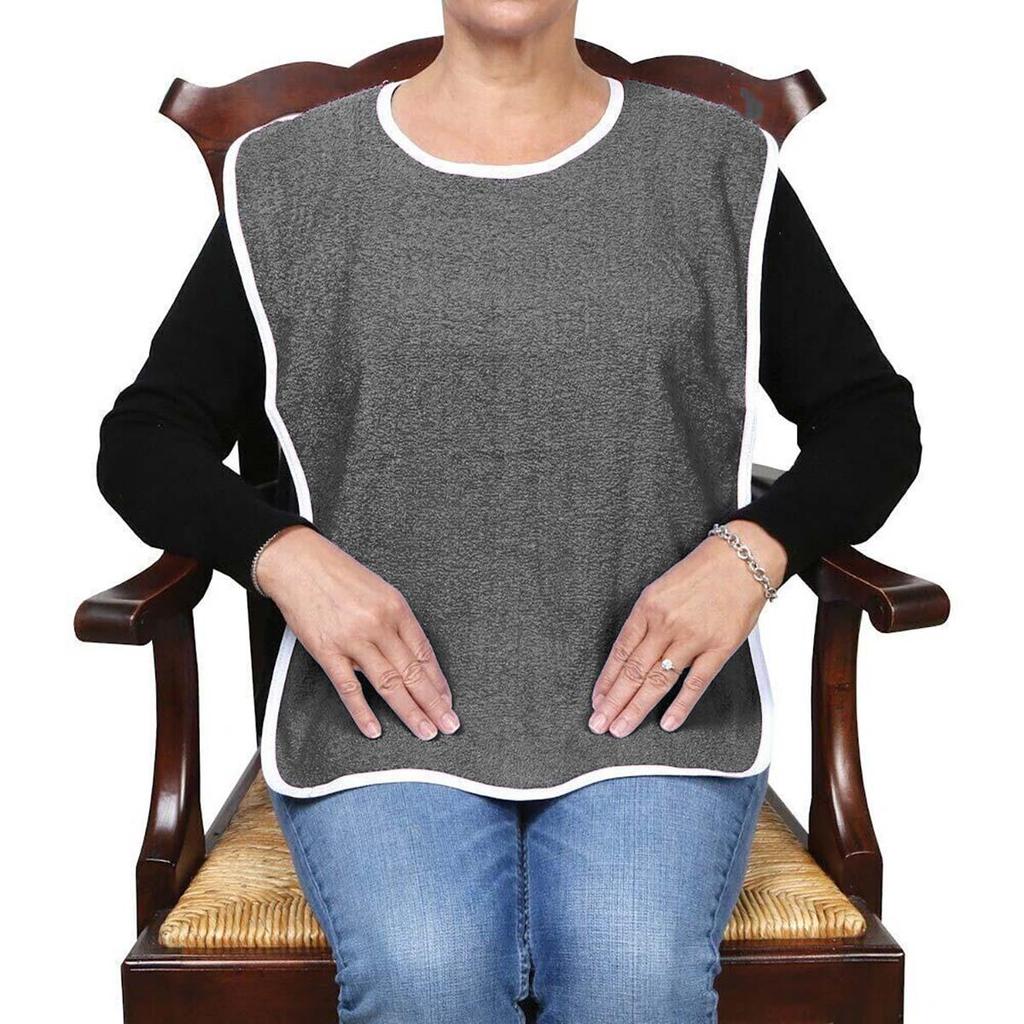 Waterproof Microfiber Adult Bib with Adjustable Velcro for Elderly Rehabilitation