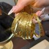 Gold-Plated Icy Bangle: Women's High-End Luxury Bracelet Accessory
