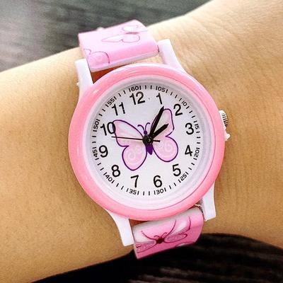 Schöne Mädchen Uhren Schmetterling Druck Silikon Candy Jelly Quarz Uhren für Kinder Kinder Mädchen Studenten Party Geschenke Uhr