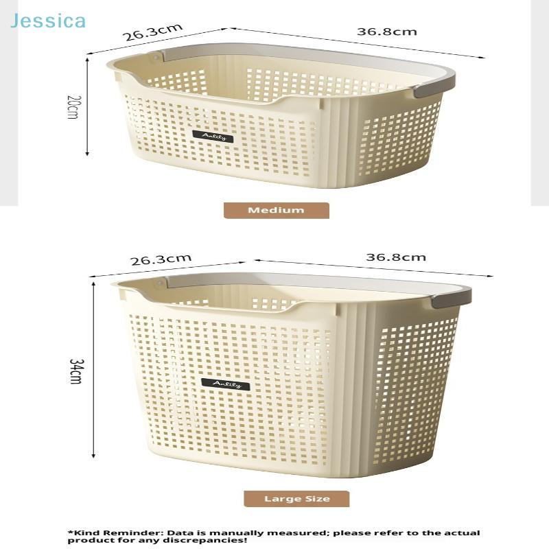 Large Plastic Laundry Basket Storage Bin,Hollow Out Dirty Clothes Basket,Dormitory And Bathroom Portable Storage Basket