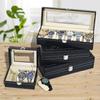2/3/6/10/12 Grids Jewelry Box Watch Holder Watch Storage Box Lockable Leather Flocking Cloth Watch Display Box