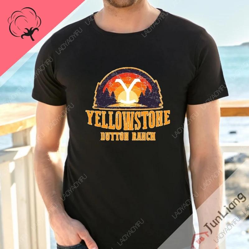 Cool Western Cowboy Womens Tshirt Woman Clothing Yellowstone TV 100 Cotton Y2k Mens for Men Funny Gifts Streetwear