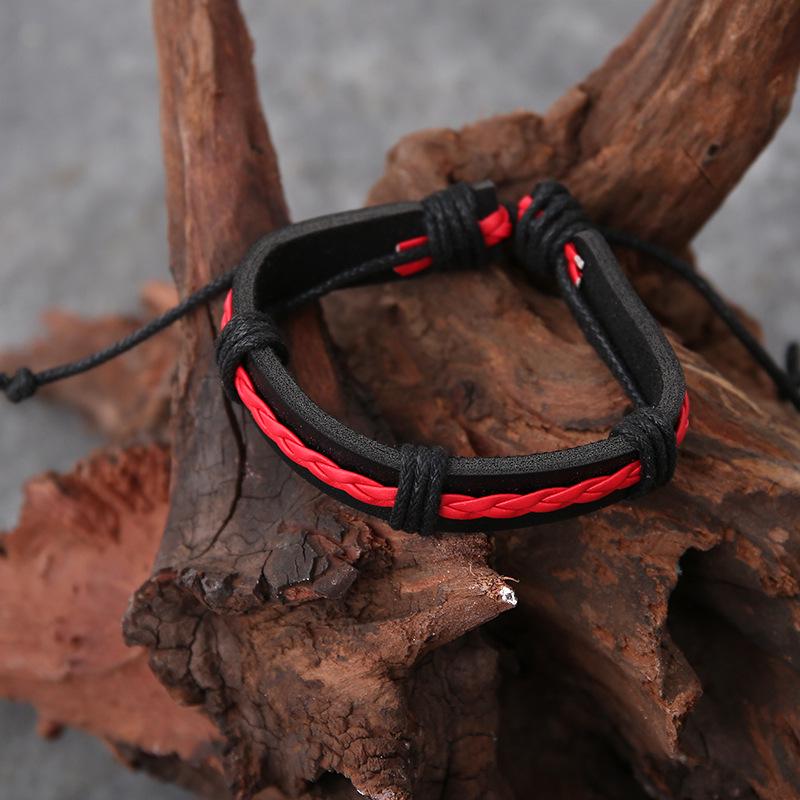 Trending Handmade Leather & Woven Multi-Layer Bracelet Set - 6 Piece