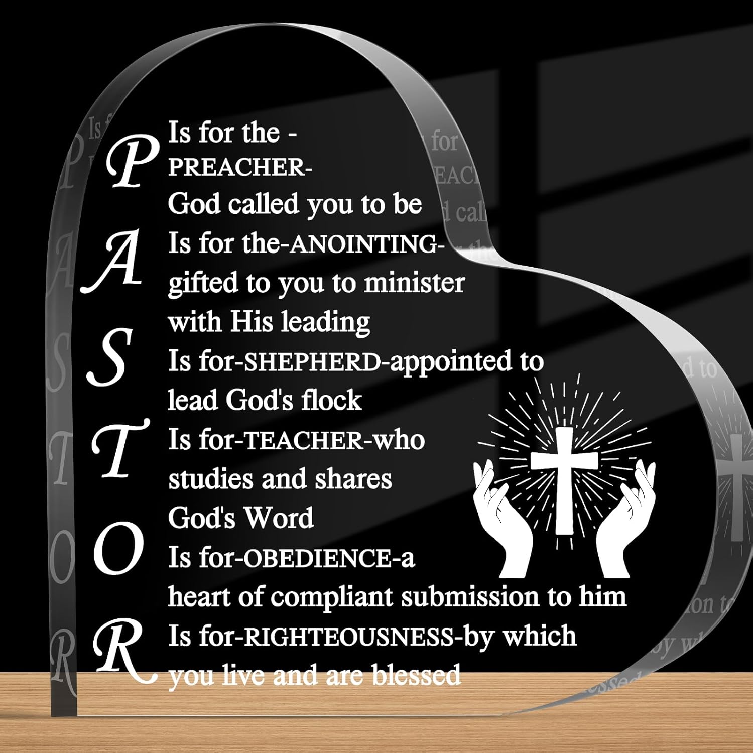 Acrylic pirational Gifts for Pilot Pastor Prayer Men Friends Christian Motivational Desk Decoration Birthday Encouragement for Home(Pastor Gifts) Pastor Gifts