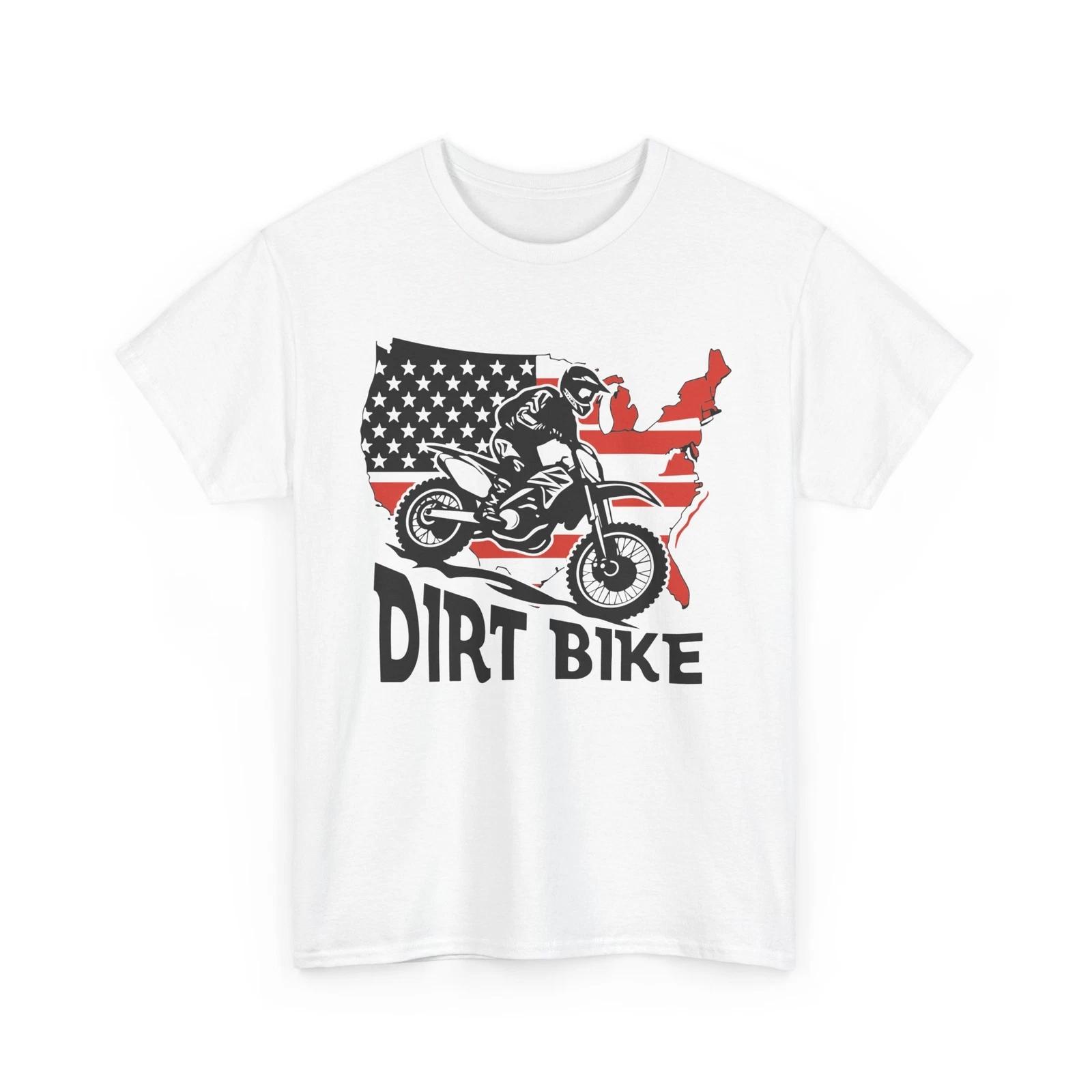 Cyclist T-Shirt | Bicycle Shirt | USA flag Dirt Bike | Cycling T-shirt M