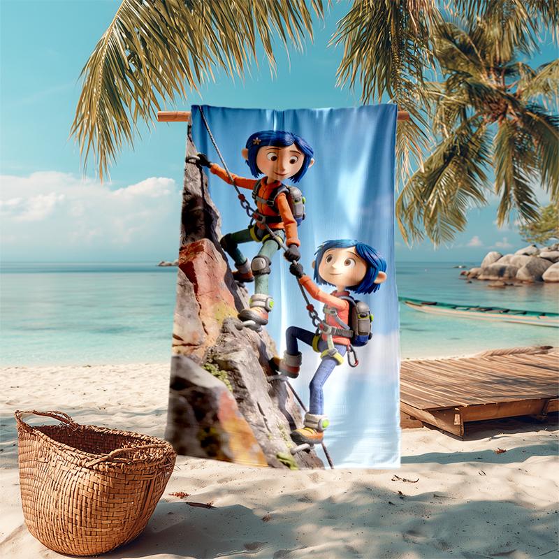 Coraline Beach Towel Outdoor Camping Beach Towel for Vacation Swim Outdoor Pool Absorbent Bath Towel