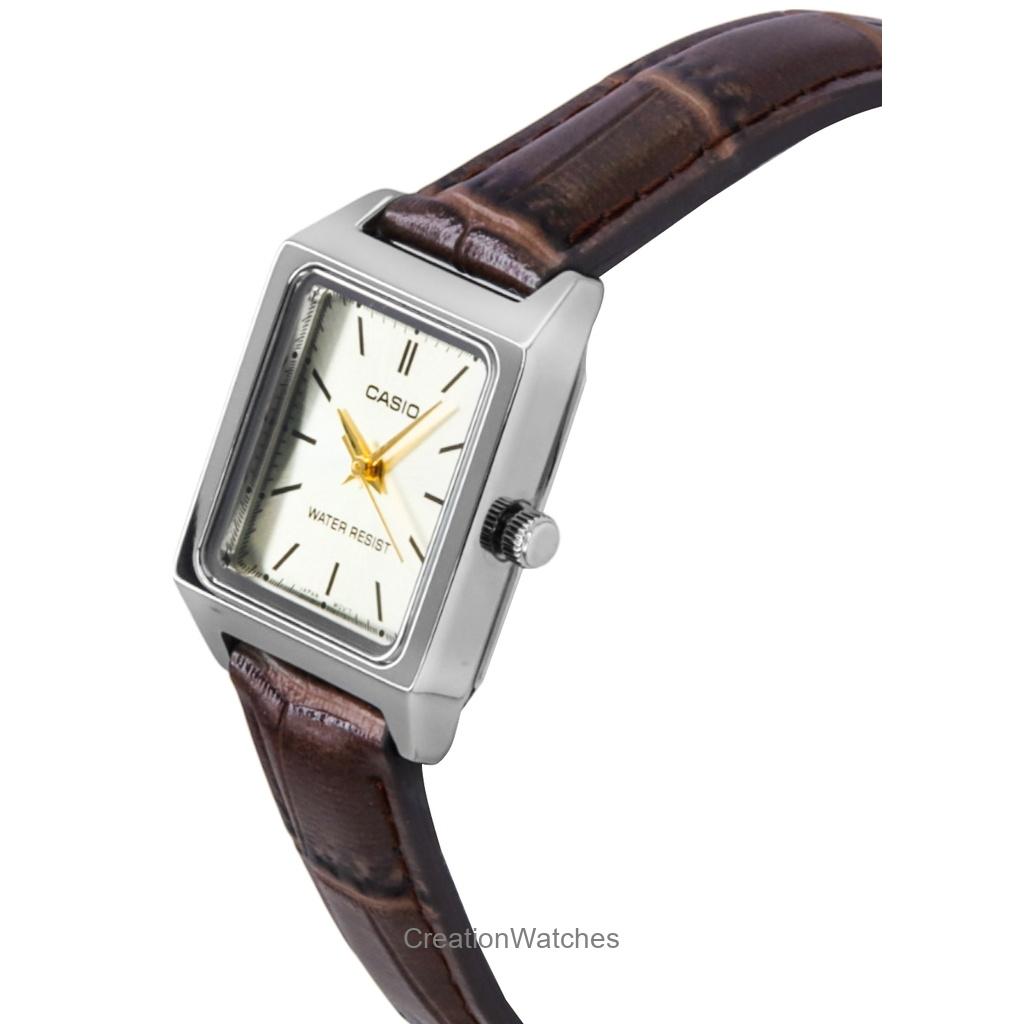 Casio Standard Analog Leather Strap Ivory Dial Quartz LTP-V007L-9E Women's Watch