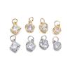10Pcs/lot Alloy Gold Silver Color Rhinestone Hearts Charms For Earrings Necklaces DIY Love Charms Jewelry  Making Accessories