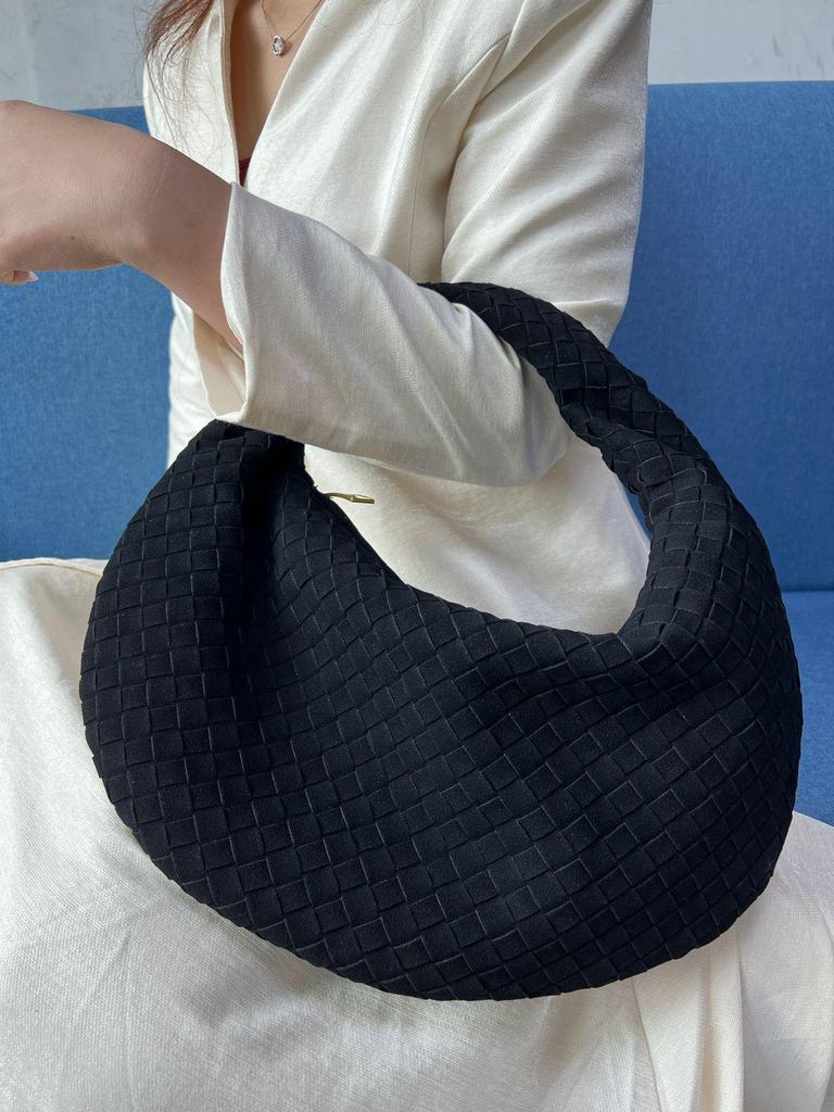 Stylish European & American Frosted Woven Women's Large Versatile Dumpling Handbag