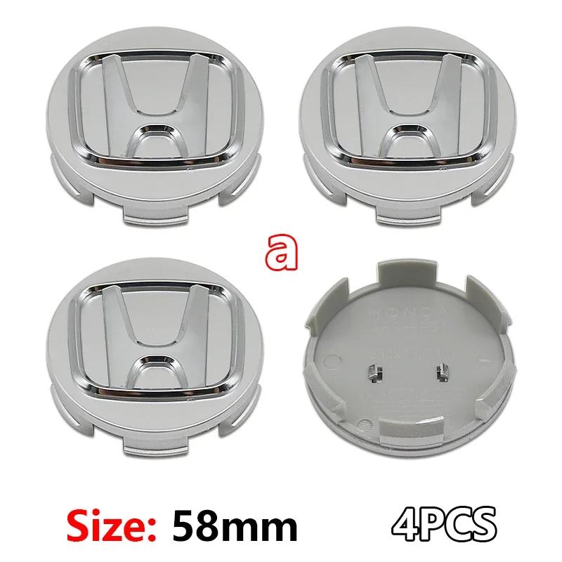 58/69mm Car Wheel Hub Center Caps 4PCS ABS Wheel Rim H Logo Cover for Honda Civic Accord CR-V Fit Auto Exterior Accessories ajk256