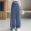 Women Casual Lace Splice Loose Wide Leg Pants