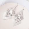 Creative Irregular Metal Geometric Rhombus Earrings Trendy Fashion Personality Thin Exaggerated Earrings