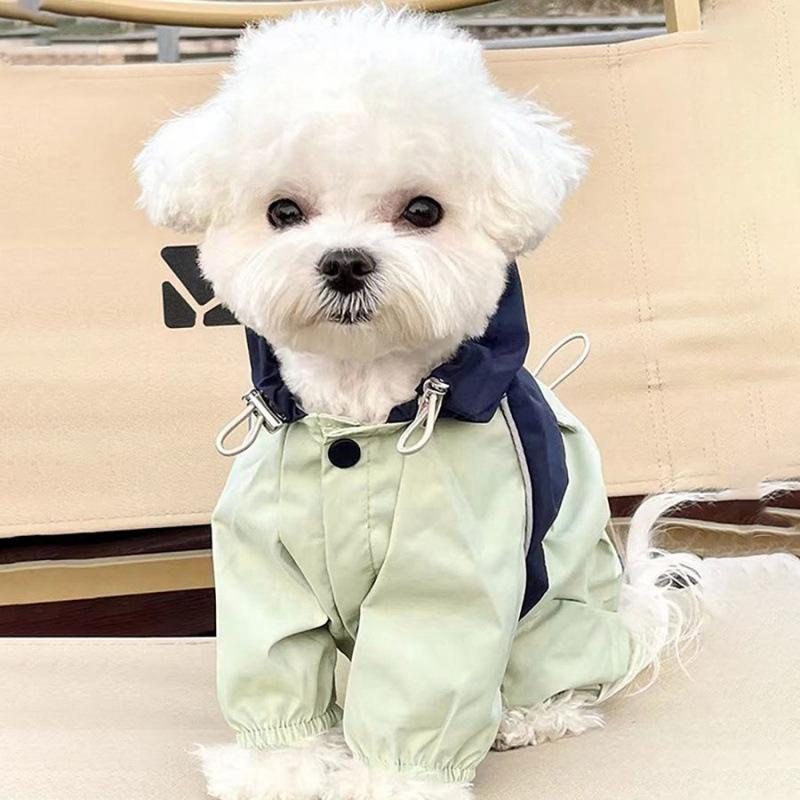 Pet Waterproof Raincoat Four-legged Work Jacket Patchwork Windproof Cat Dog Coats Jackets Keep Warm Jumpsuit Coats Accessories