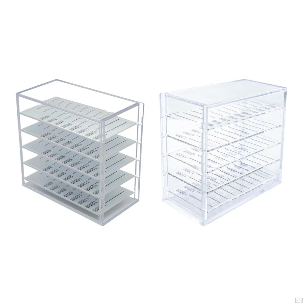 5 Layers Acrylic Eyelashes Storage Box with Dust Cover False Organizer Container
