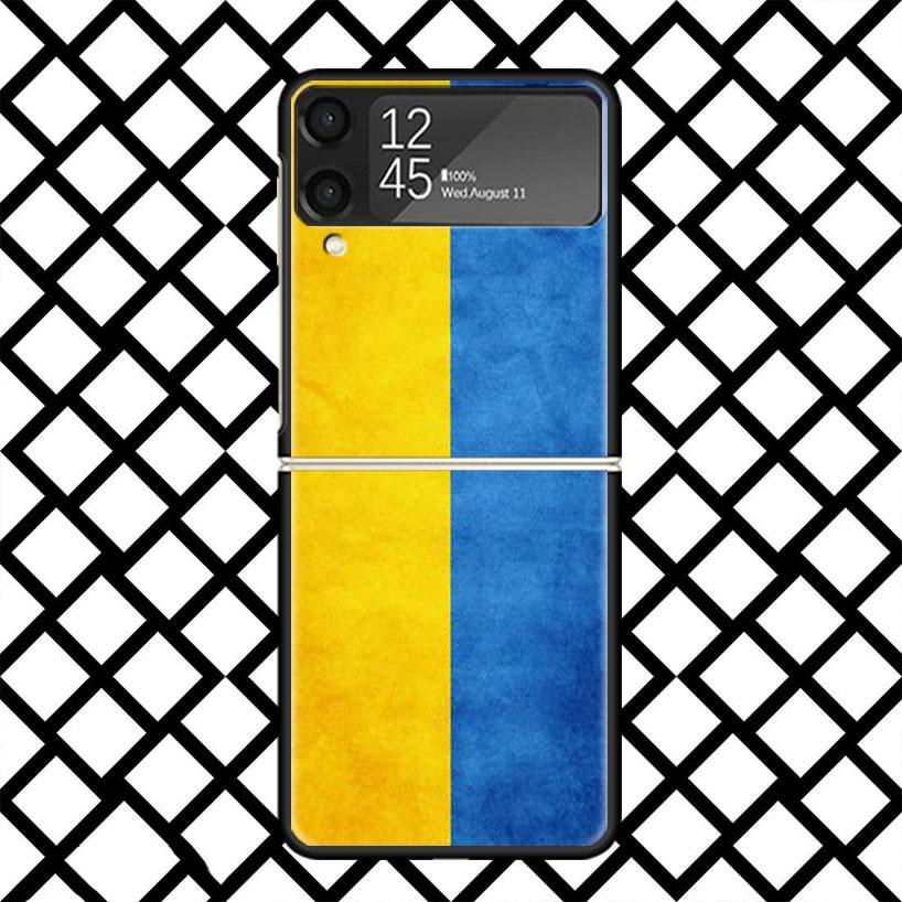 Ukraine Flag Phone Case For Samsung Z Flip 7 6 5 4 3 Galaxy ZFLIP7 ZFlip6 5G Flip5 Flip4 Flip3 5g Black Hard Cover