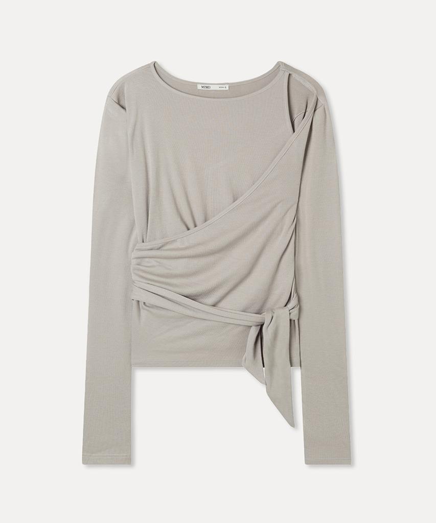 MIXXO Slit Wrap Long Sleeve T-Shirt Re Lwg32Ss_Miwlwg52Qs