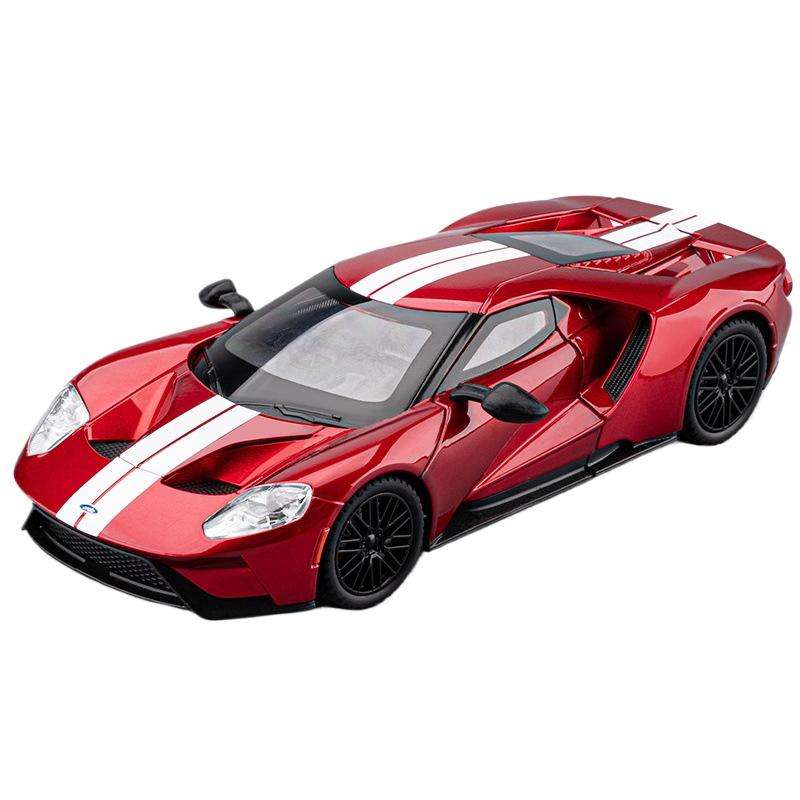 1/24 Ford GT Alloy Super Sports Car Model Diecasts Metal Racing Vehicles Car Model High Simulation Sound and Light Kids Toy Gift