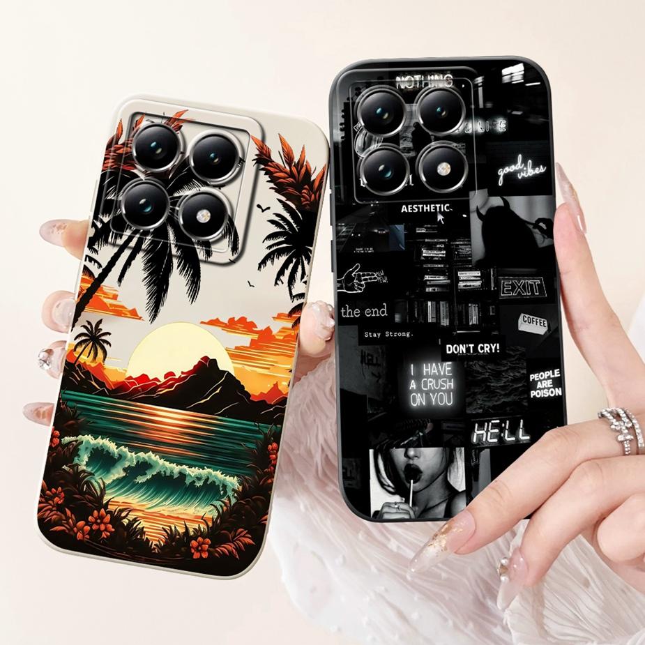For Xiaomi 14T Pro Case Stylish Flowers Cartoon Cover Shockproof Soft TPU Phone Case For Xiaomi Mi 14T Pro Mi14T 5G Fundas Coque
