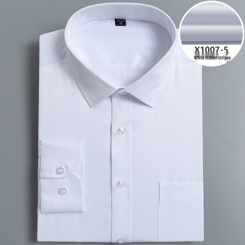 

Мужская однотонная рубашка с длинным рукавом на весну 2024 года: Молодежный Профессиональный Белый Легкий в Уходе для Собеседований 42