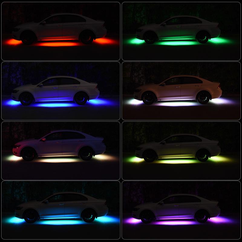 Car Chassis Decorative Sound-Activated Seven-Color Atmosphere Light with Remote and Mobile App Control