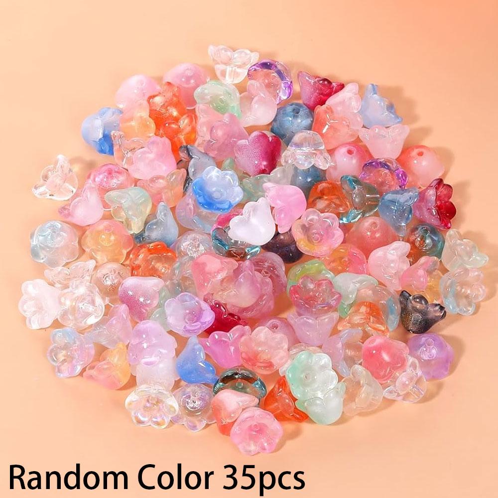 

35/65/95 шт. стеклянных бусин, разноцветные стеклянные бусины, креативные узорчатые декоративные бусины с разнесенными бусинами, бусины и аксессуары для бусин 35pcs разноцветный