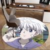 1pc Anime Robot Design Round Carpet  Office Chair Mat, NonSlip Rug for Home Decor, Seasonal Gift, Suitable for Office, Living Room