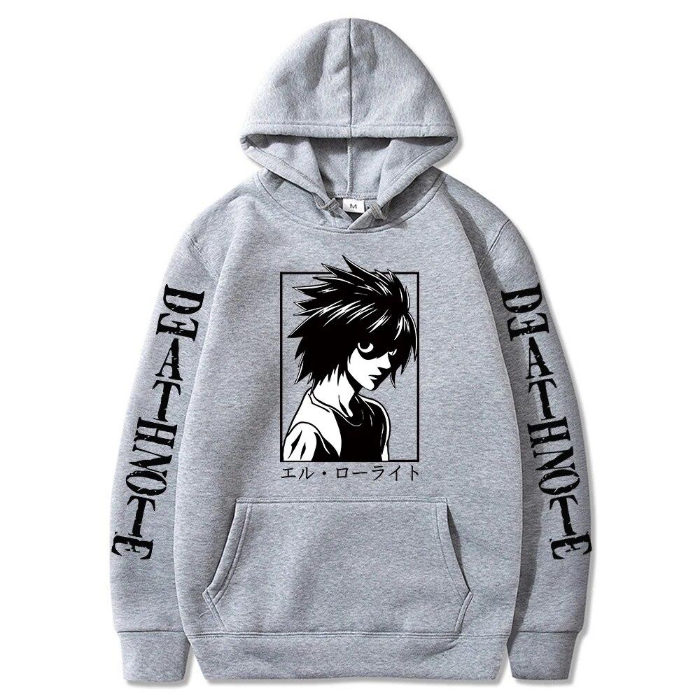 Hot Anime Death Note Yagami Light Print Hooded Men Women Hoodies Classic Simple Streetwear Prevalent Pullover Harajuku Unisex Sweatshirt