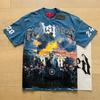Godspeed retro printing foreign trade beauty tide high street men and women casual trend hip hop apricot old short sleeve T-shirt