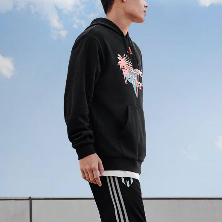 Adidas Messi Football Graphic Hoodie Men Hoodies Black JD7128