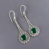 Green Onyx Earrings Handmade Gemstone Jewelry, 925 Solid Sterling Silver Earrings Unique Design Jewelry
