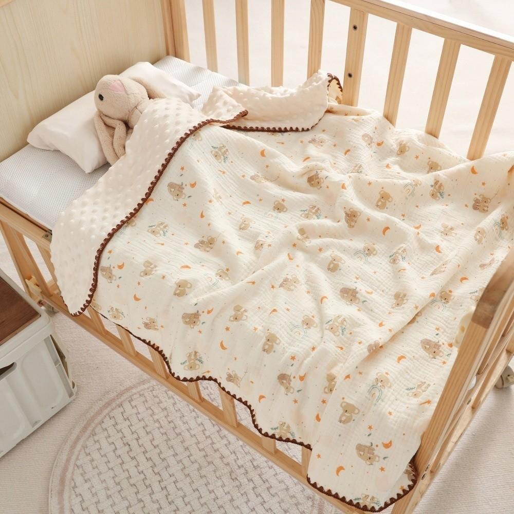 All-Season Baby Blanket Double Layer Nap Blanket Comfortable Minky Dot Blanket  Baby Crib