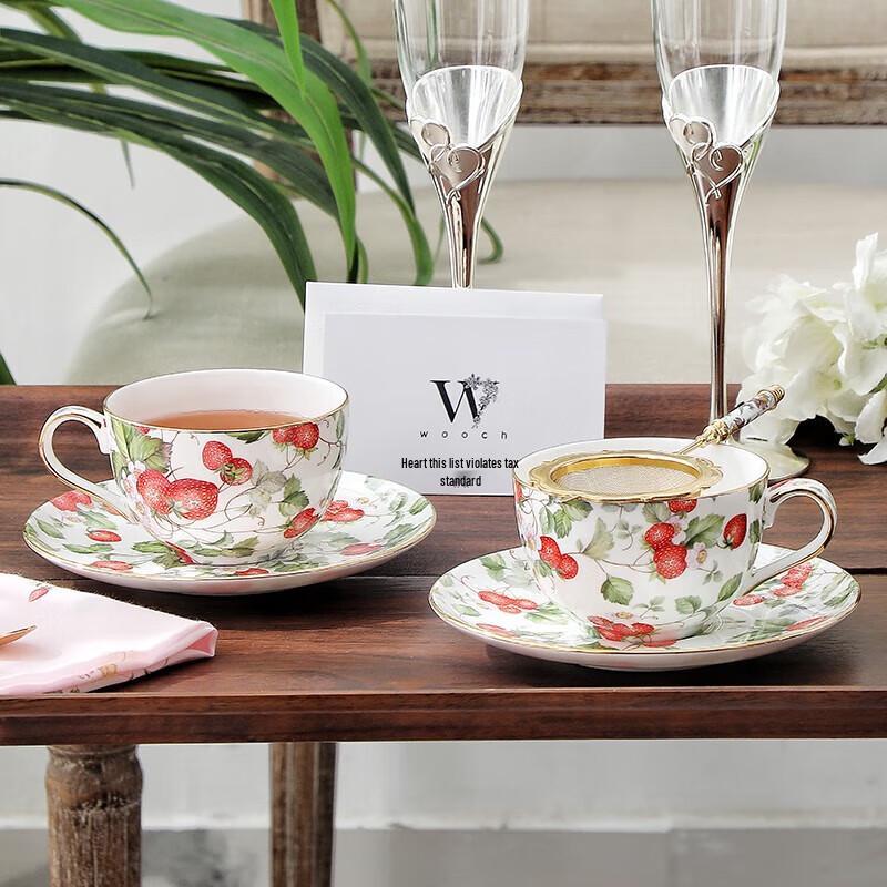 WOOCH Ceramic Couple's Cup and Saucer Gift Set