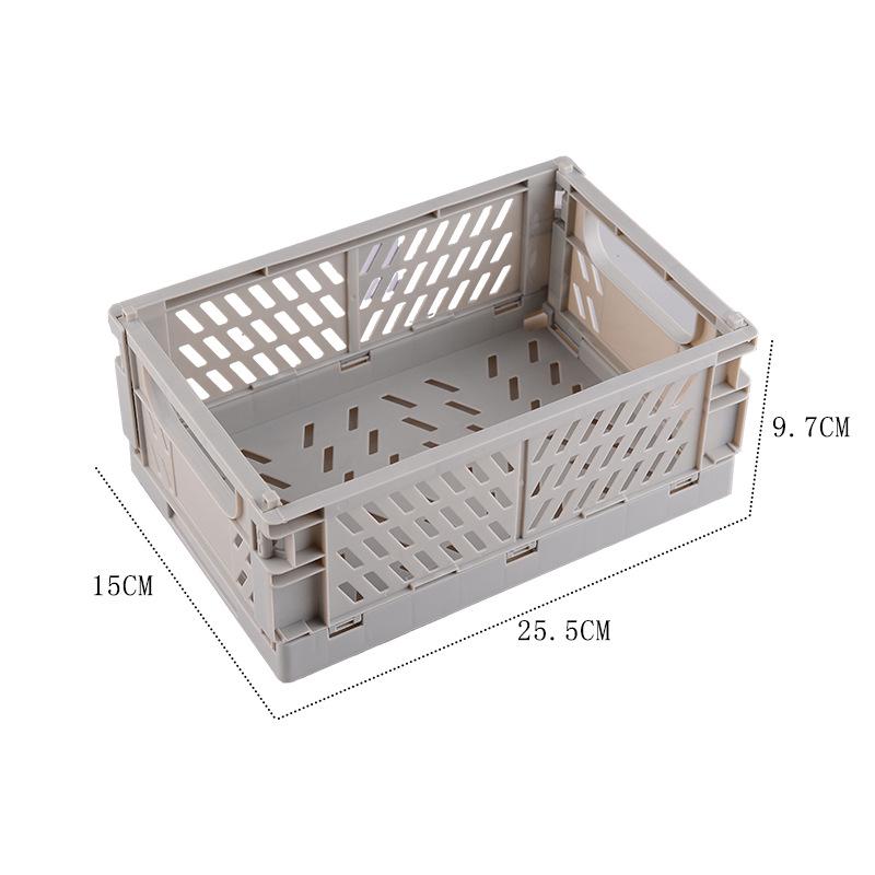 Cesto portaoggetti da scrivania pieghevole accuratamente selezionato - Design cavo in plastica per l'uso quotidiano in casa