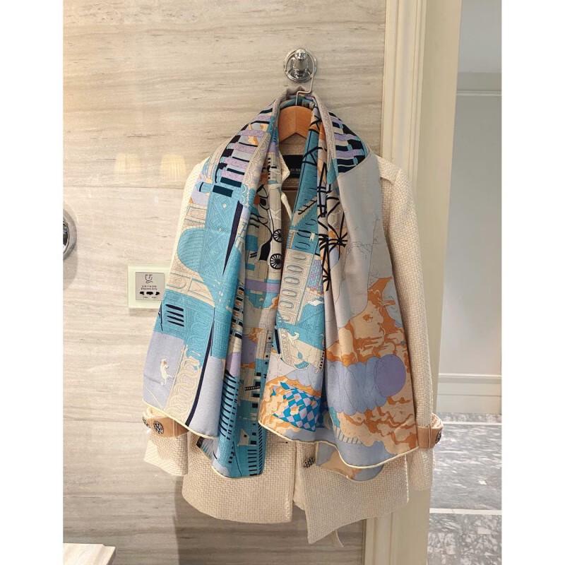 NINA SOLOR Horse Dream Silk-Wool Square Scarf