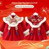 Children's Waterproof Dirt-Proof Coveralls: Chinese New Year Baby Outerwear for Autumn/Winter with Reversible Design and Protective Bib