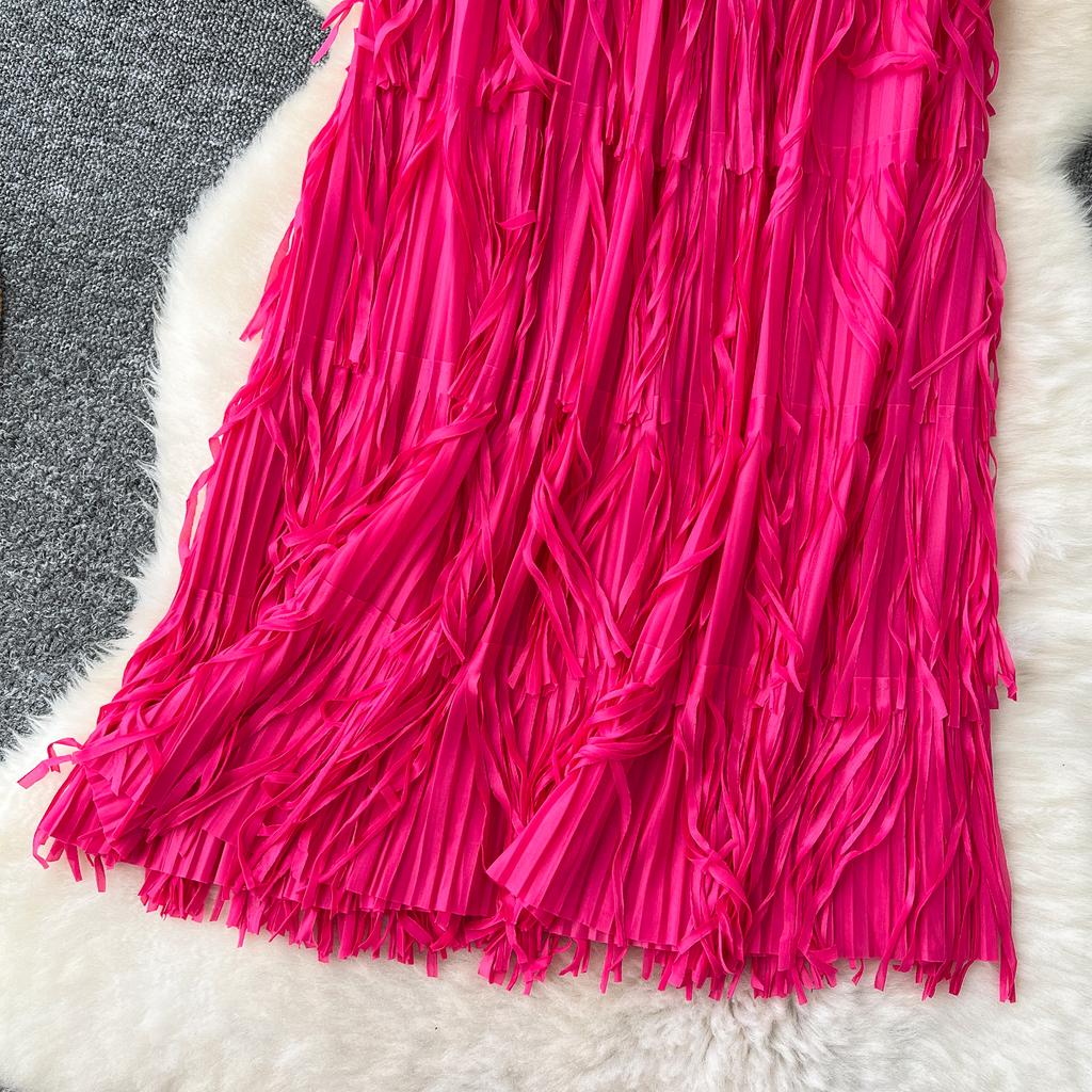 Sommer Damen Quaste Büro Arbeit Lang Midi Slim Bodycon Bleistiftrock