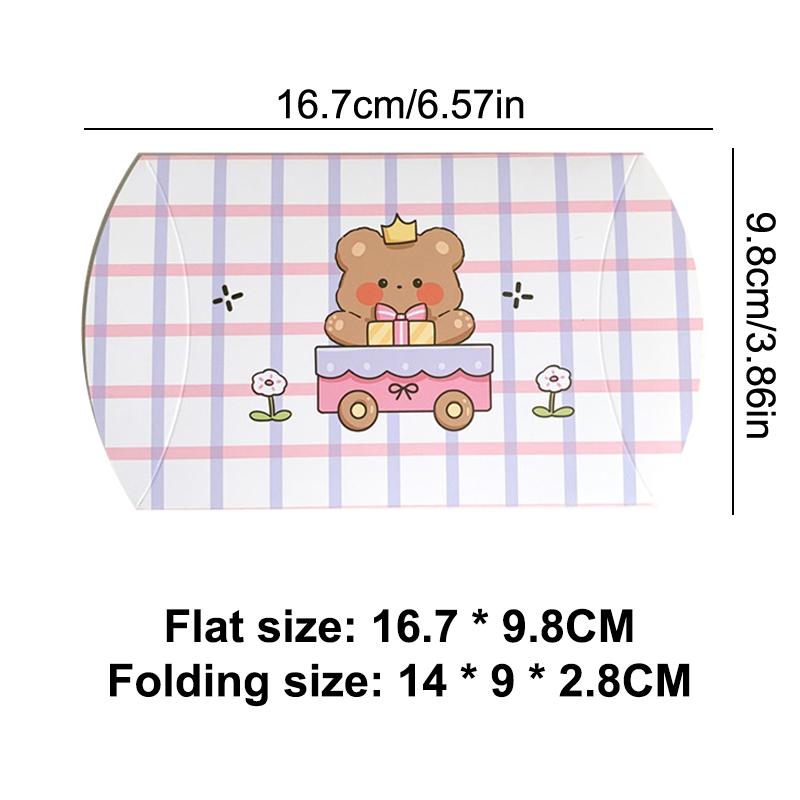 10 Stück Schokoladenbonbon Kissenbox Papier Cartoon Tier Geschenk Faltpapierbox Kleine Geschenkverpackungsbox