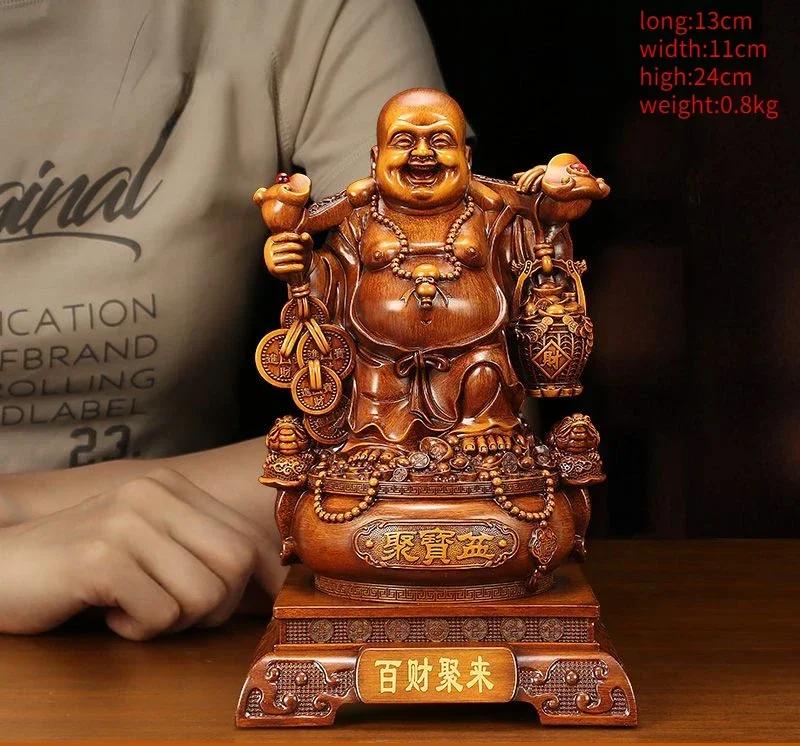 Maitreya Treasure Bowl Inviting Wealth Big Belly Buddha Statue Living Room Office Hall Housewarming Gifts