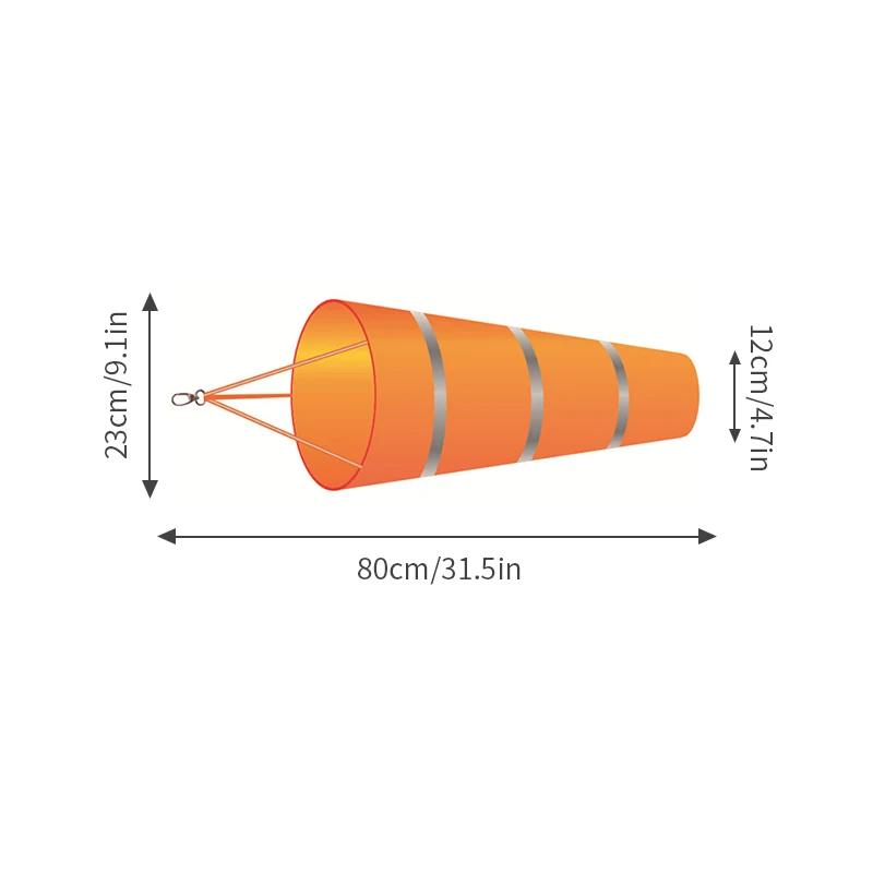 60/80/100cm Manica a Vento Bandierina del Vento Antigraffio Antivento fluorescente Riflettente sacca per manica a vento bandierina del vento vento vento diretto