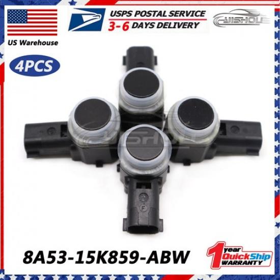4X Bumper Parking Aid PDC Sensor For Ford Explorer Focus 8A53-15K859-ABW Black