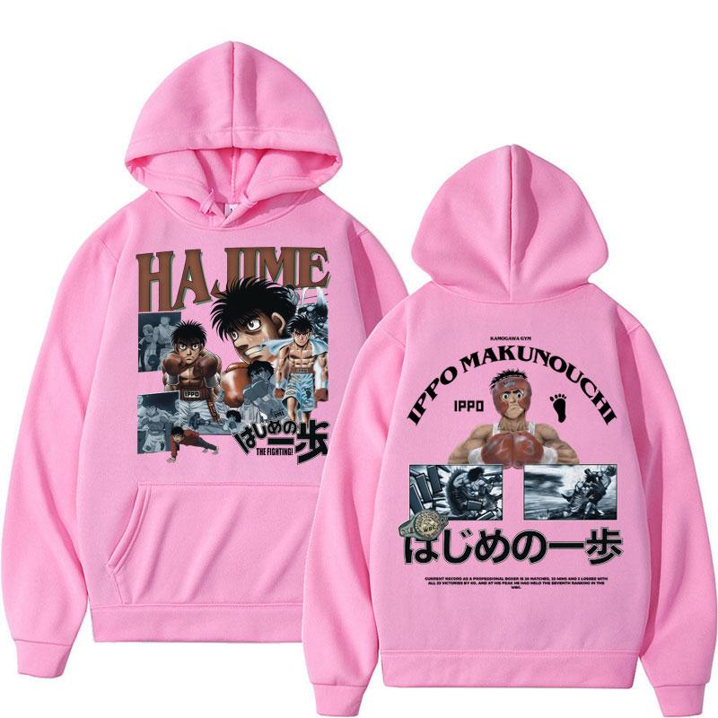 Anime Hajime No Ippo Hoodies Kamogawa Boxing Gym Makunouchi KGB Hip Hop Long Sleeve Men Women Oversized Fleece